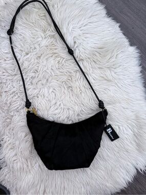 Black Crossbody Shoulder Bag with Adjustable Strap